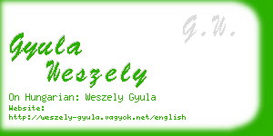 gyula weszely business card